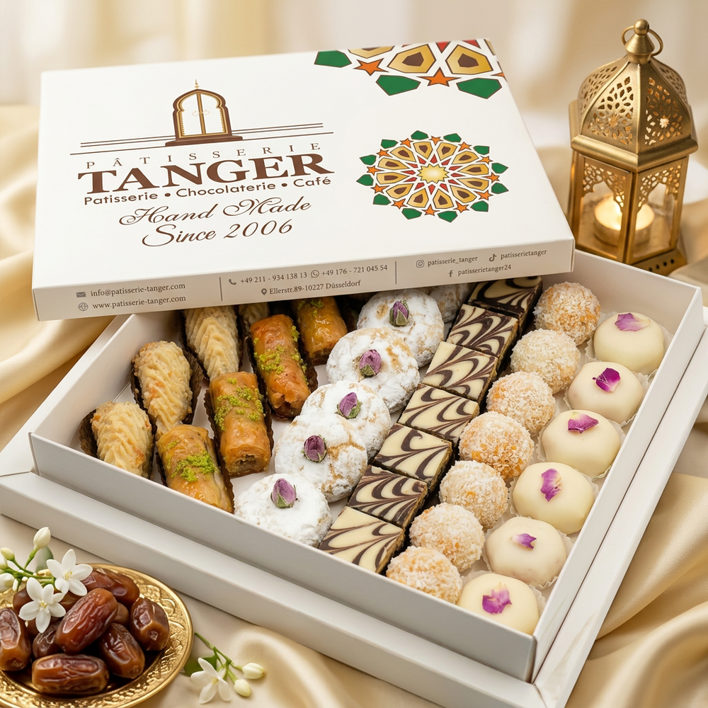 Geschenkbox mit einer Auswahl marokkanischer Gebäckspezialitäten