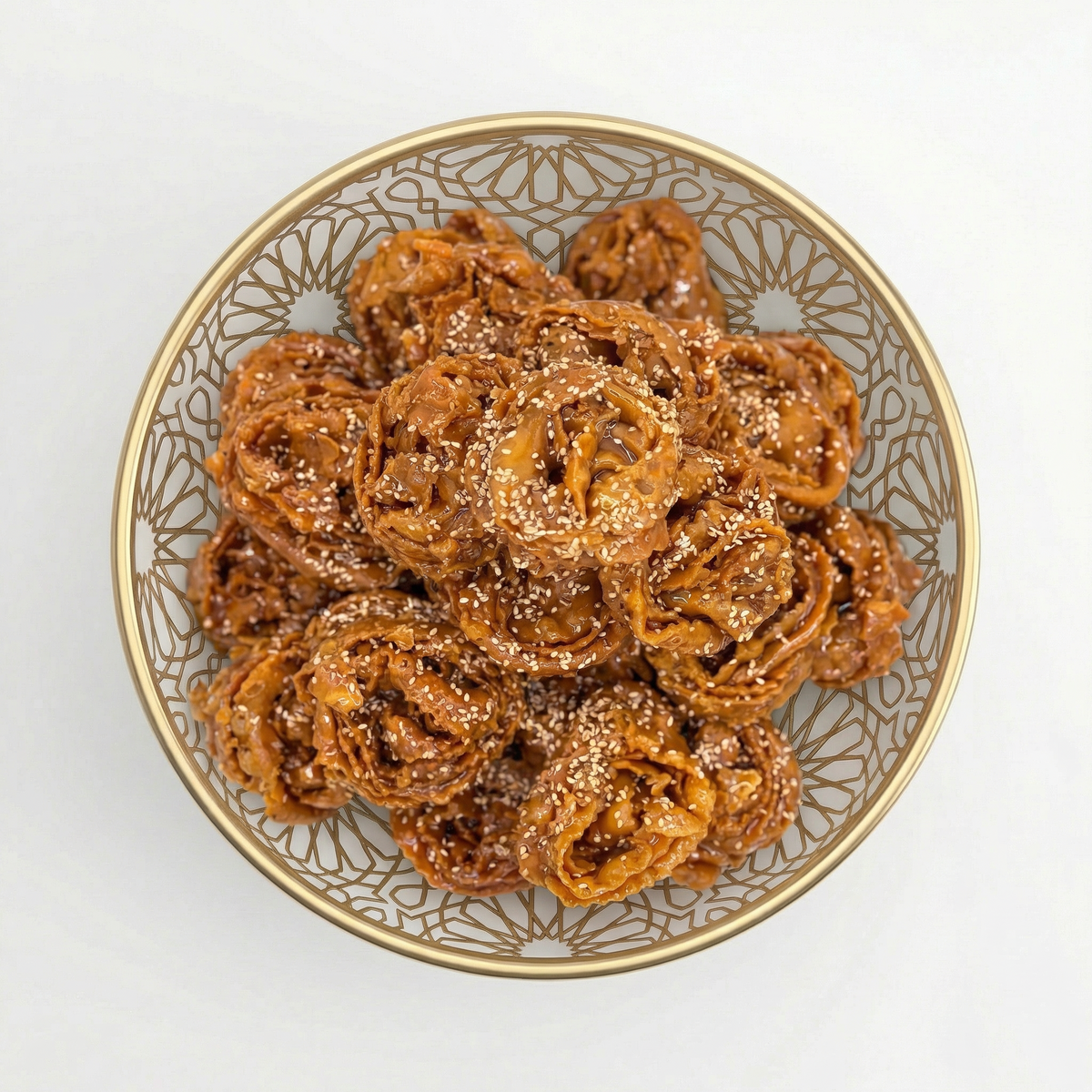 Chebakia Sesam von Patisserie Tanger – Ansicht von oben